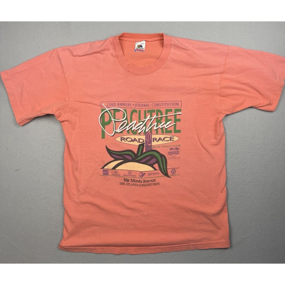 Vintage 1992 single stitch made in USA peachtree road race Atlanta tee size L